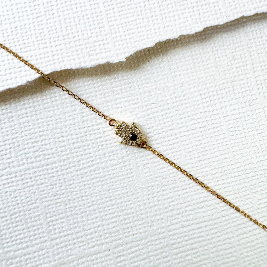 Hamsa Diamond and Sapphire Bracelet