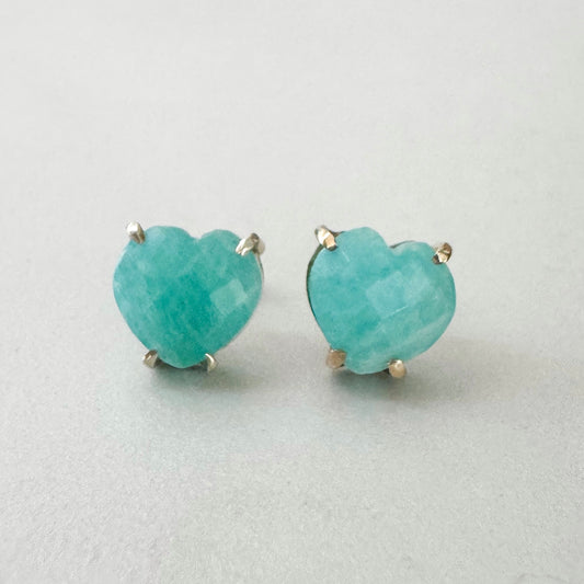 Gemstone Heart Earrings