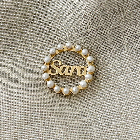 Name and pearl pin