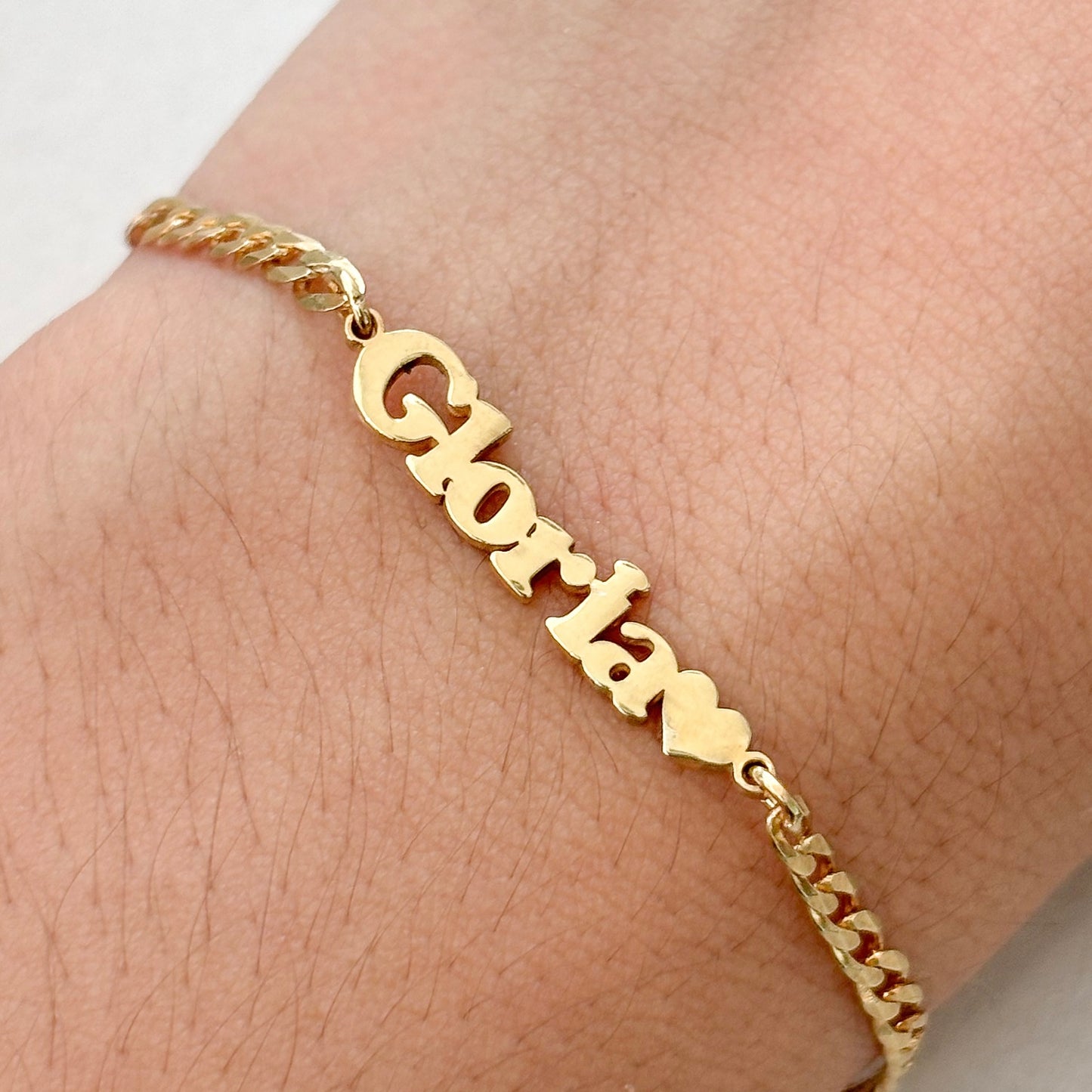 Personalized Name and Heart Bracelet