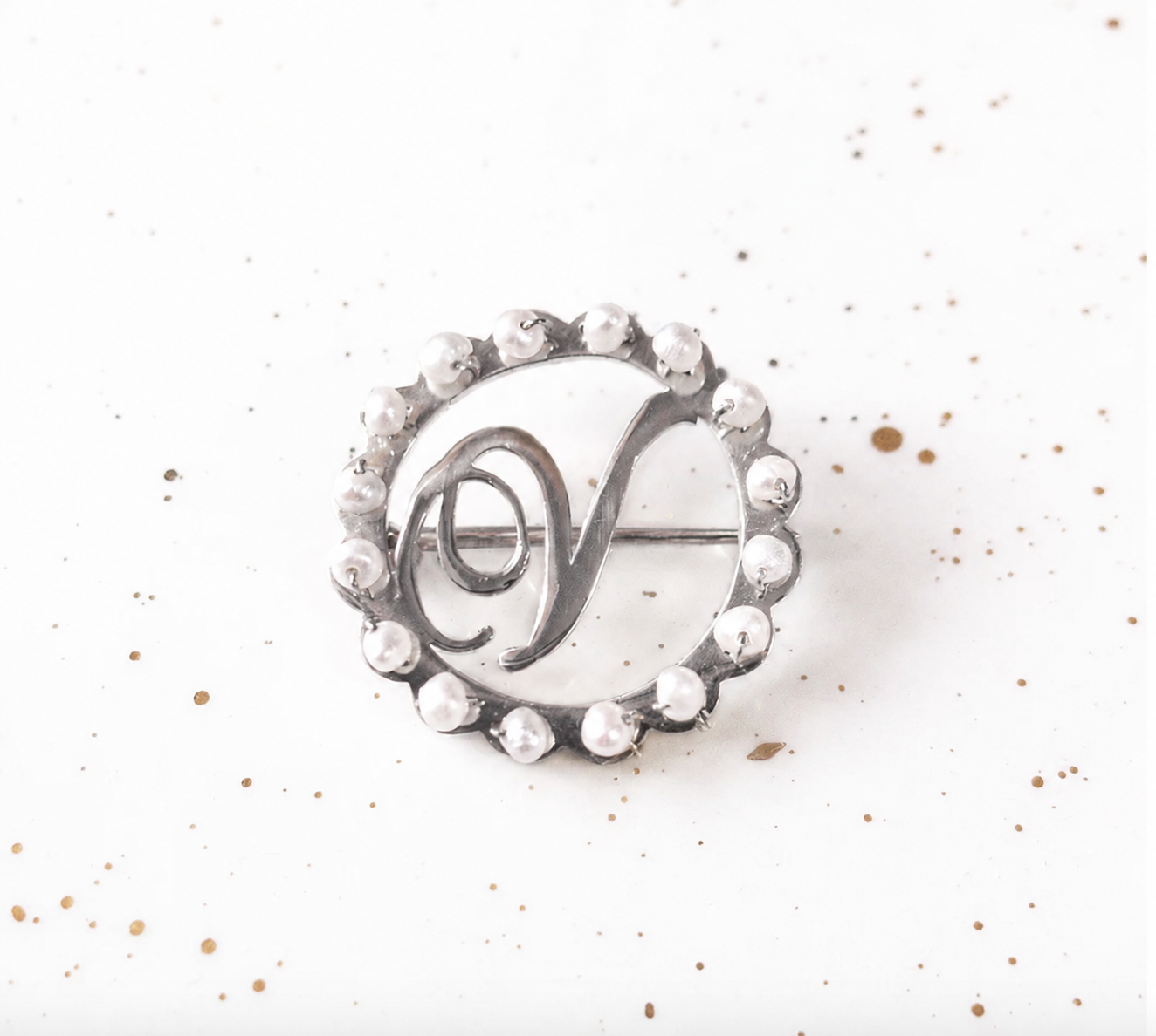 Initial and Pearl Pin