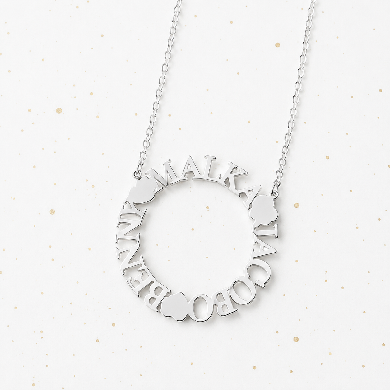 Circle name necklace