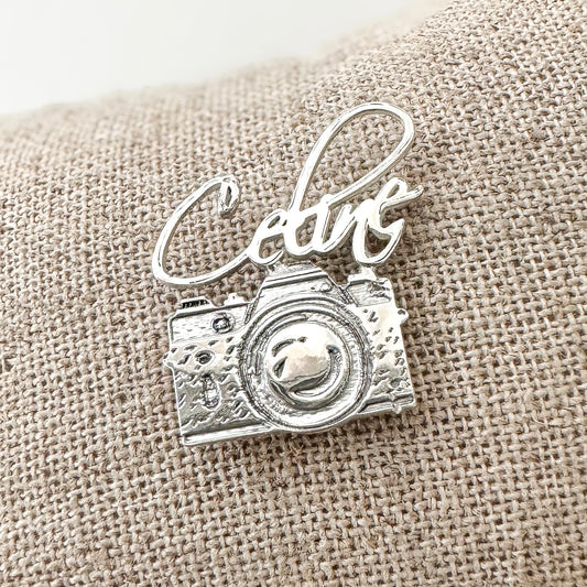 Celine Lapel Pin with Camera