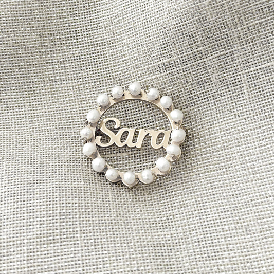 Name and pearl pin