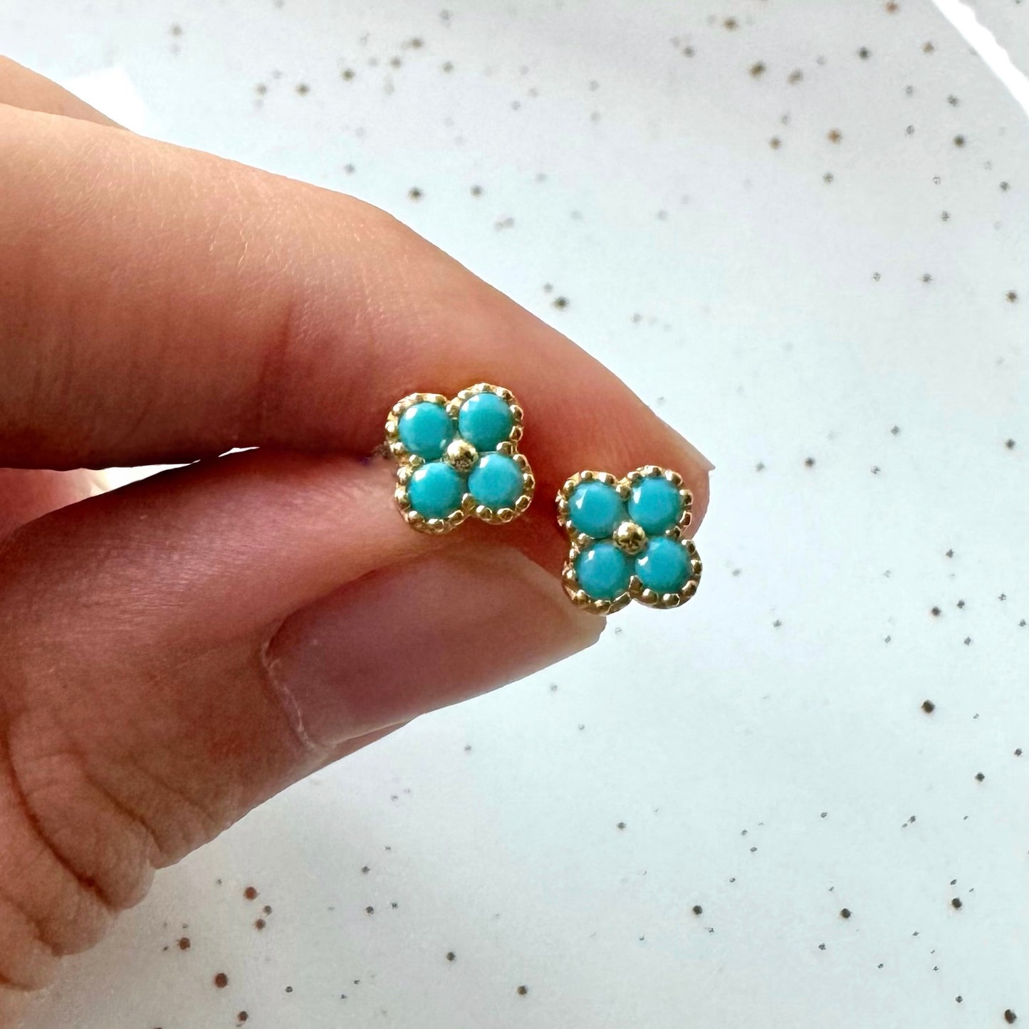 Turquoise Clover Earrings