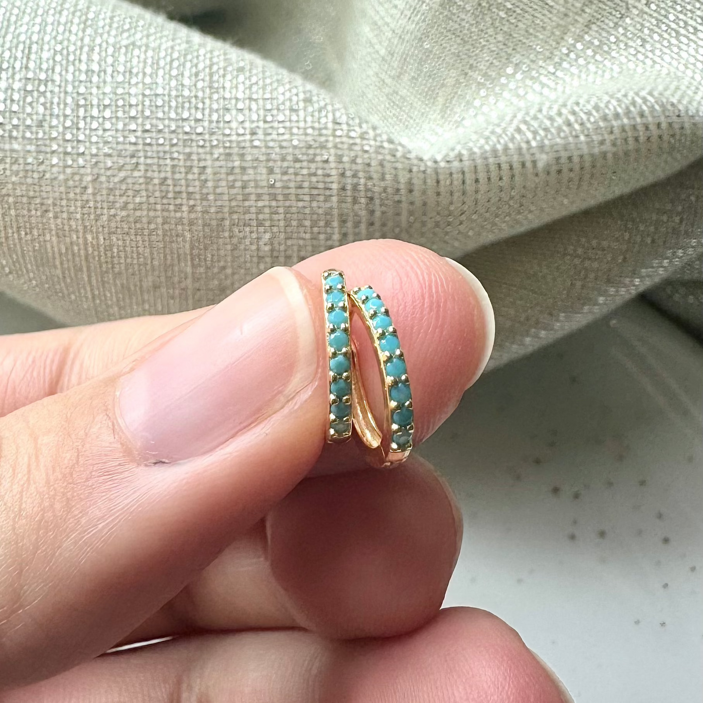 Turquoise hoops