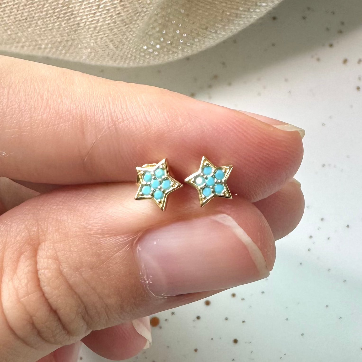 Turquoise Star Earrings