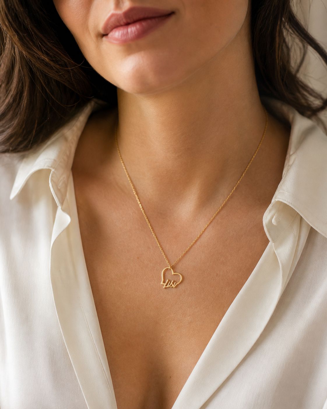 Big Heart + Two Name Necklace