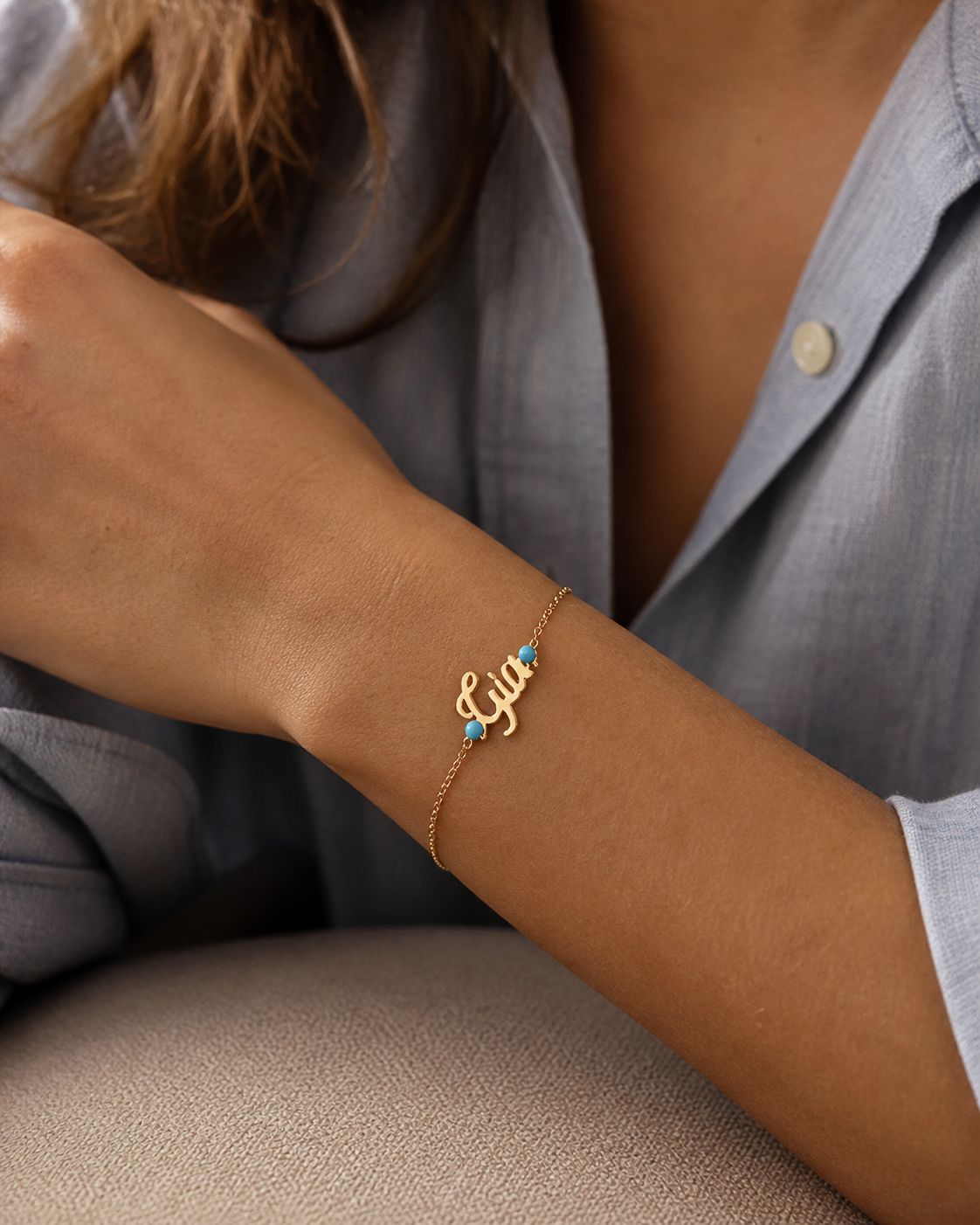 Name and Turquoise Bracelet
