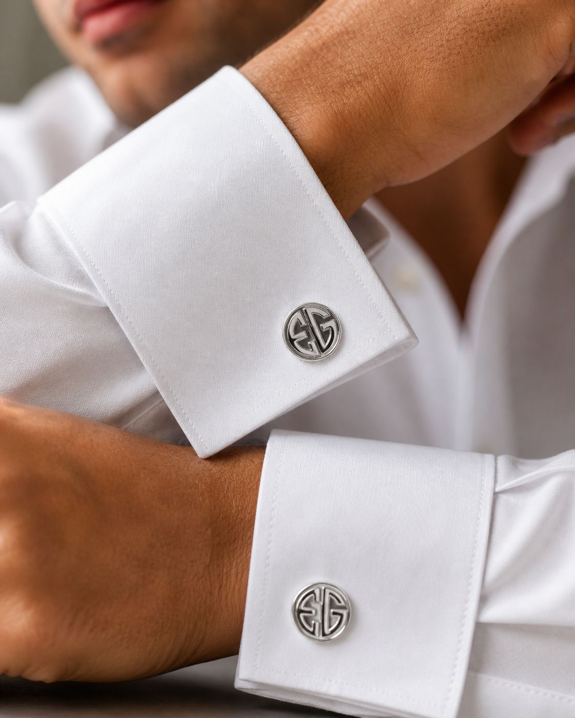 Circular Initials Cuff Links