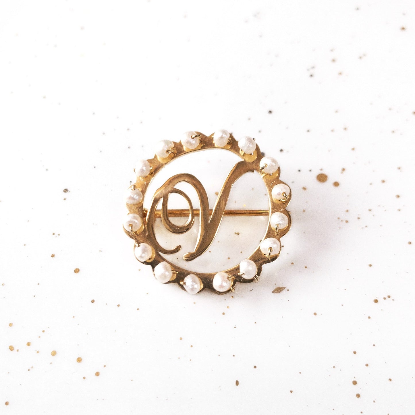Initial and Pearl Pin