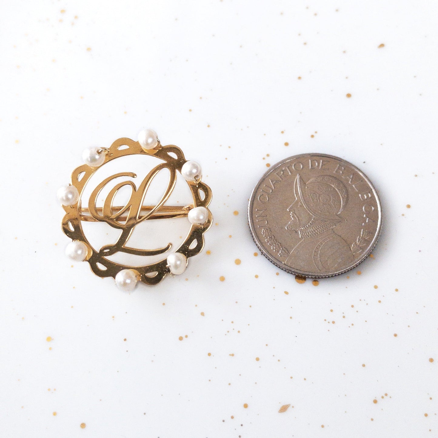 Initial and Pearl Pin