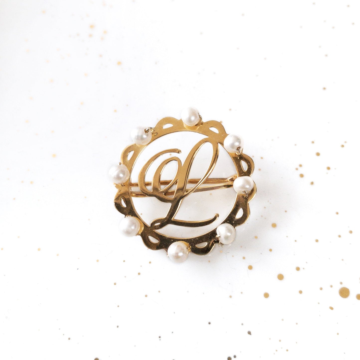 Initial and Pearl Pin
