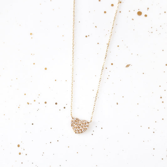 14k Heart + Diamond Necklace