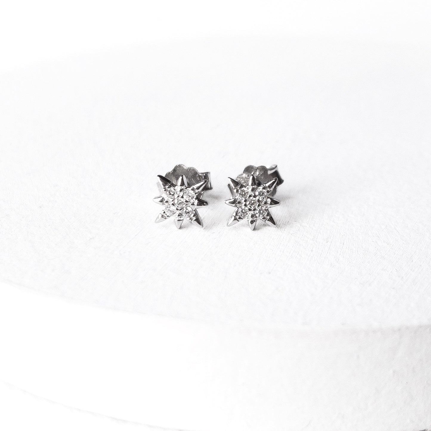 Mini Compass Star Earrings