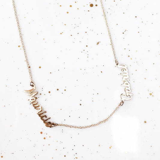 14k Two Name Necklace
