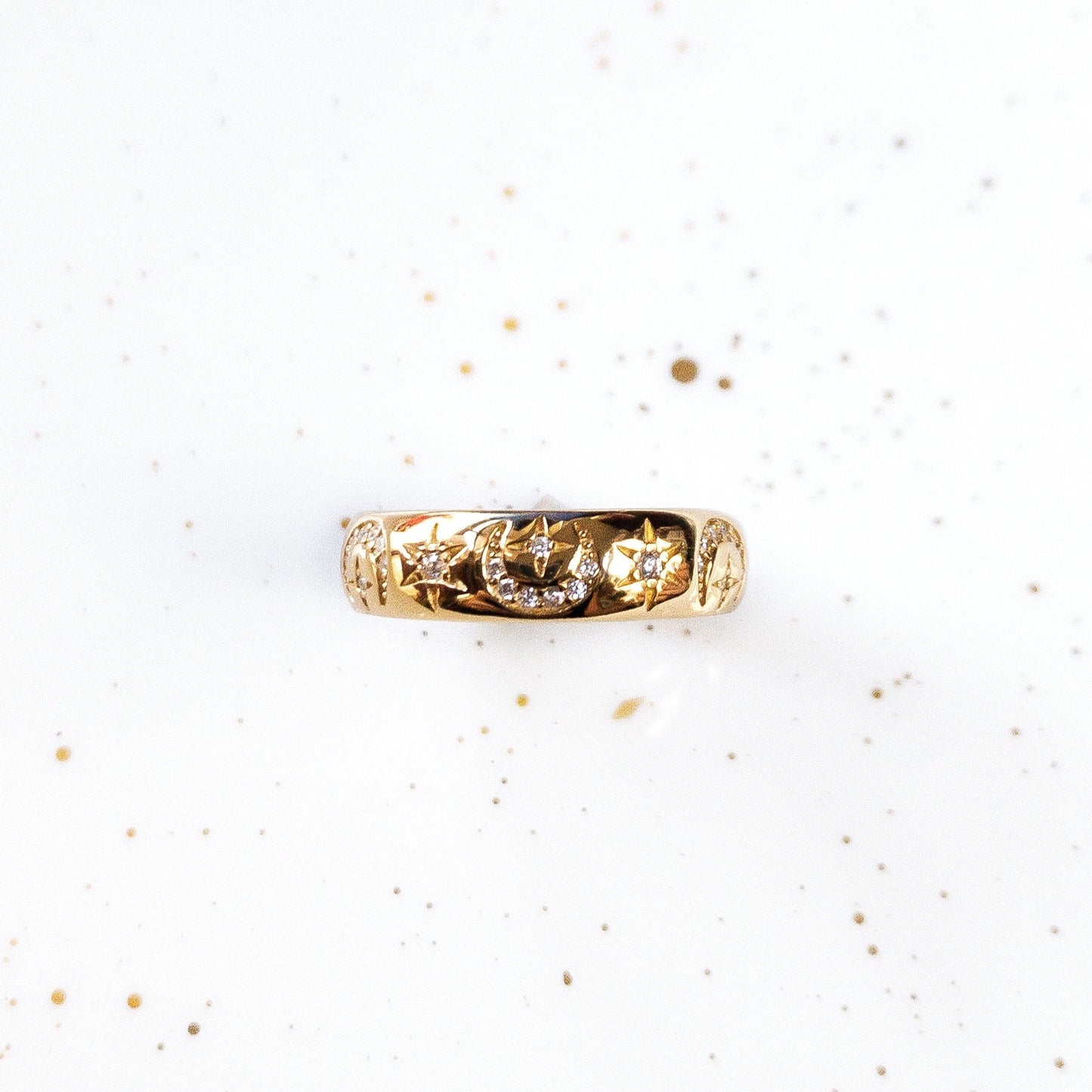 Moon and Star Ring