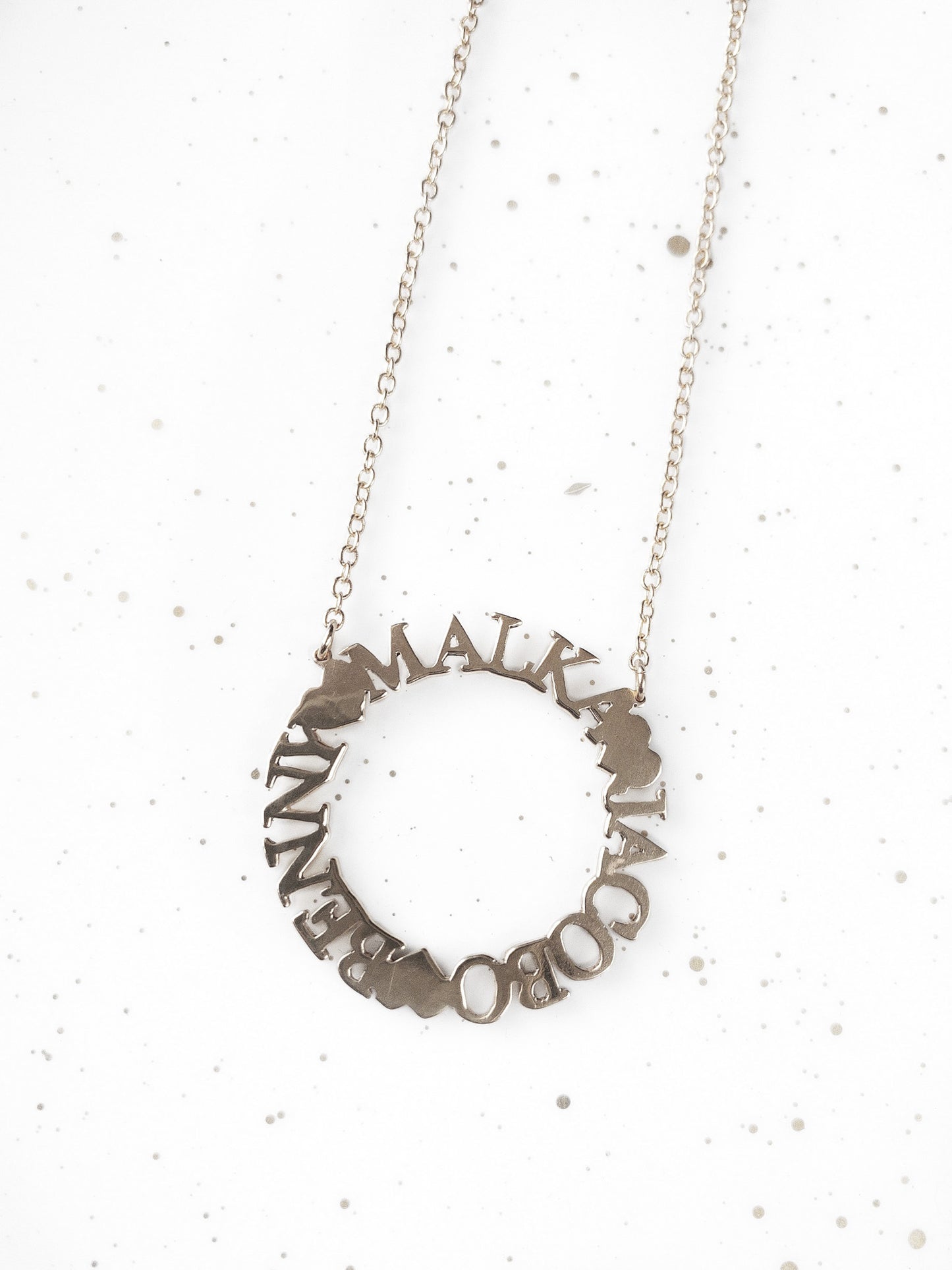 Circle name necklace