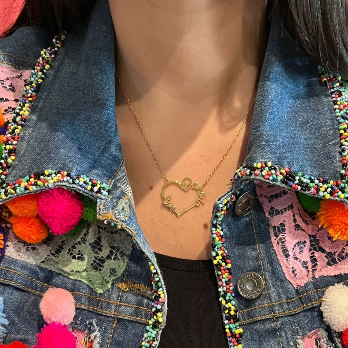 Gran corazón + Collar con dos nombres
