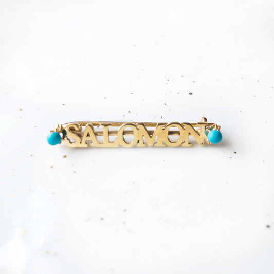 Pin Bebé Nombre Turquesa