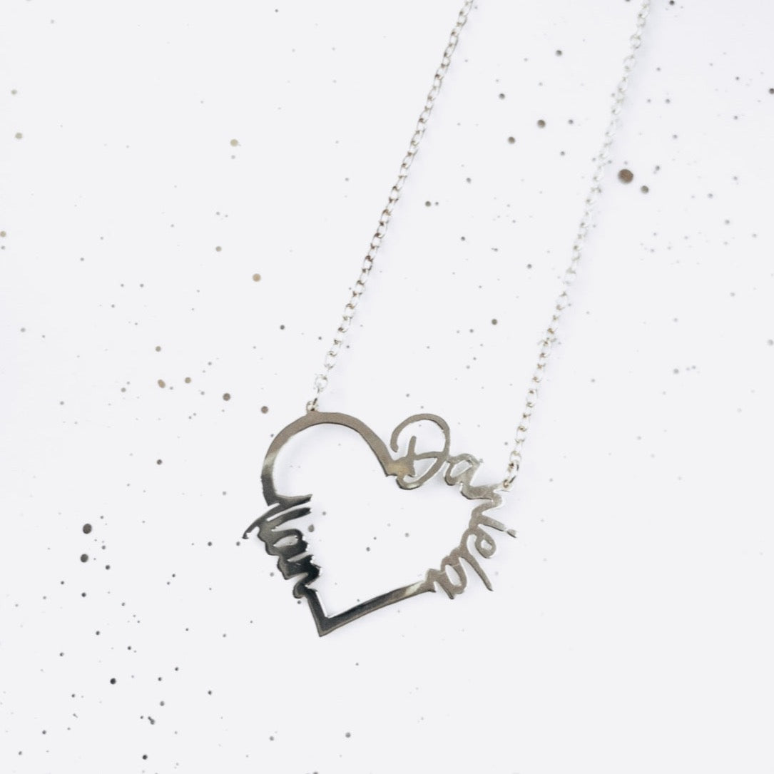 Gran corazón + Collar con dos nombres