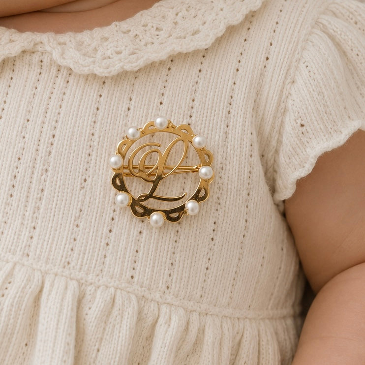 Initial and Pearl Pin
