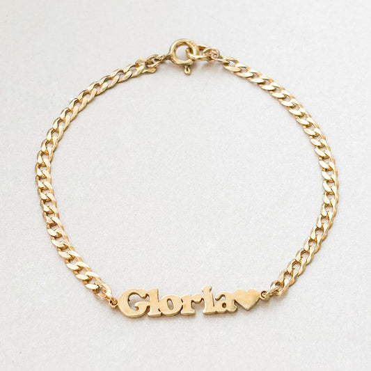Personalized Name and Heart Bracelet