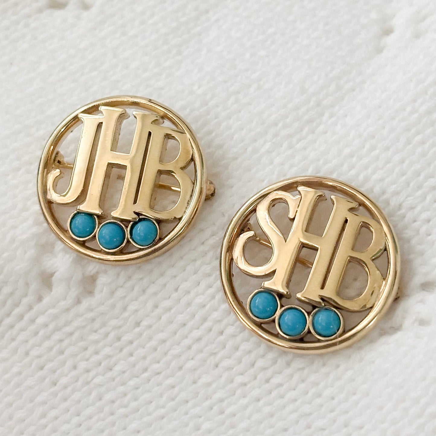 Turquoise Initial Baby Pin