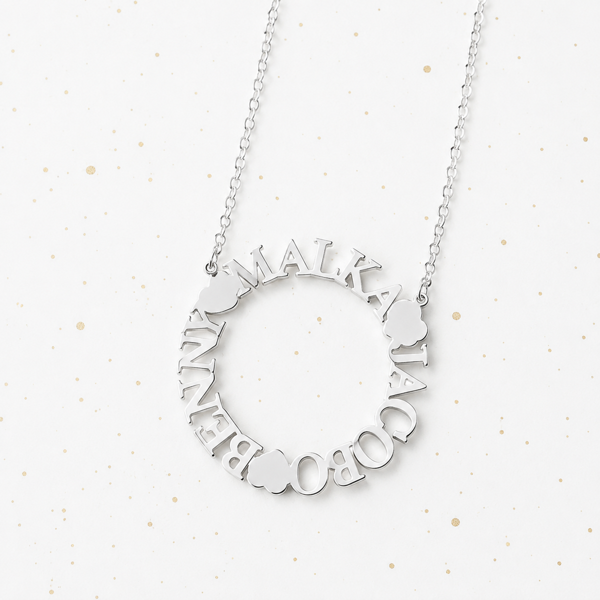 Circle name necklace