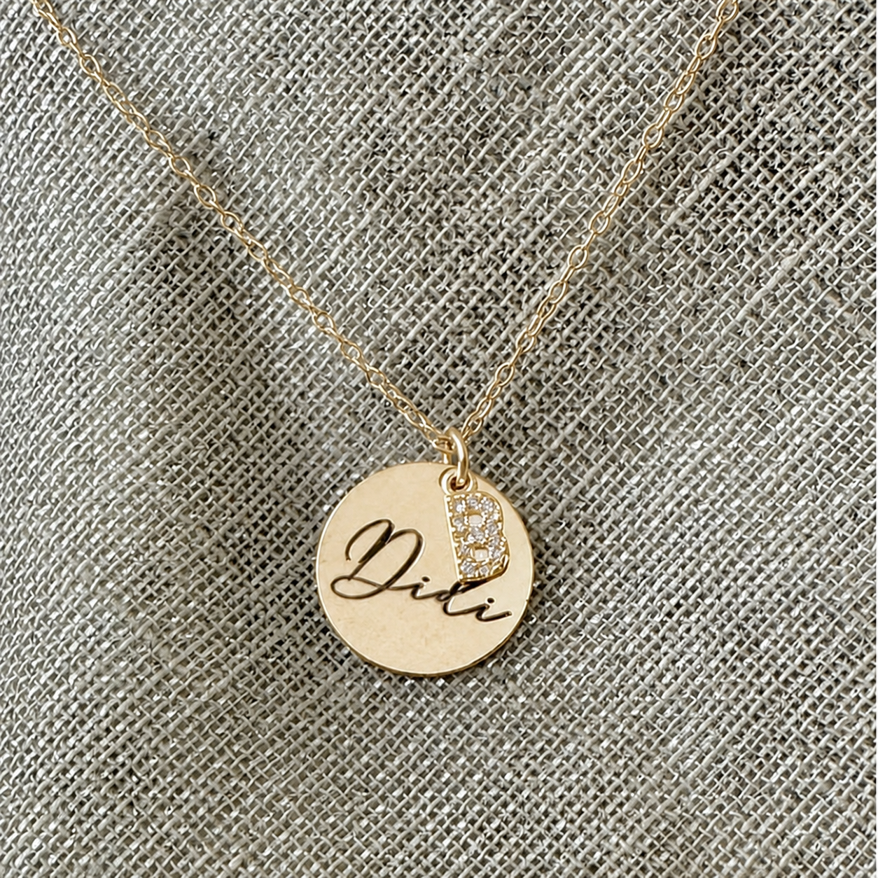 Name and Initial charm Necklace