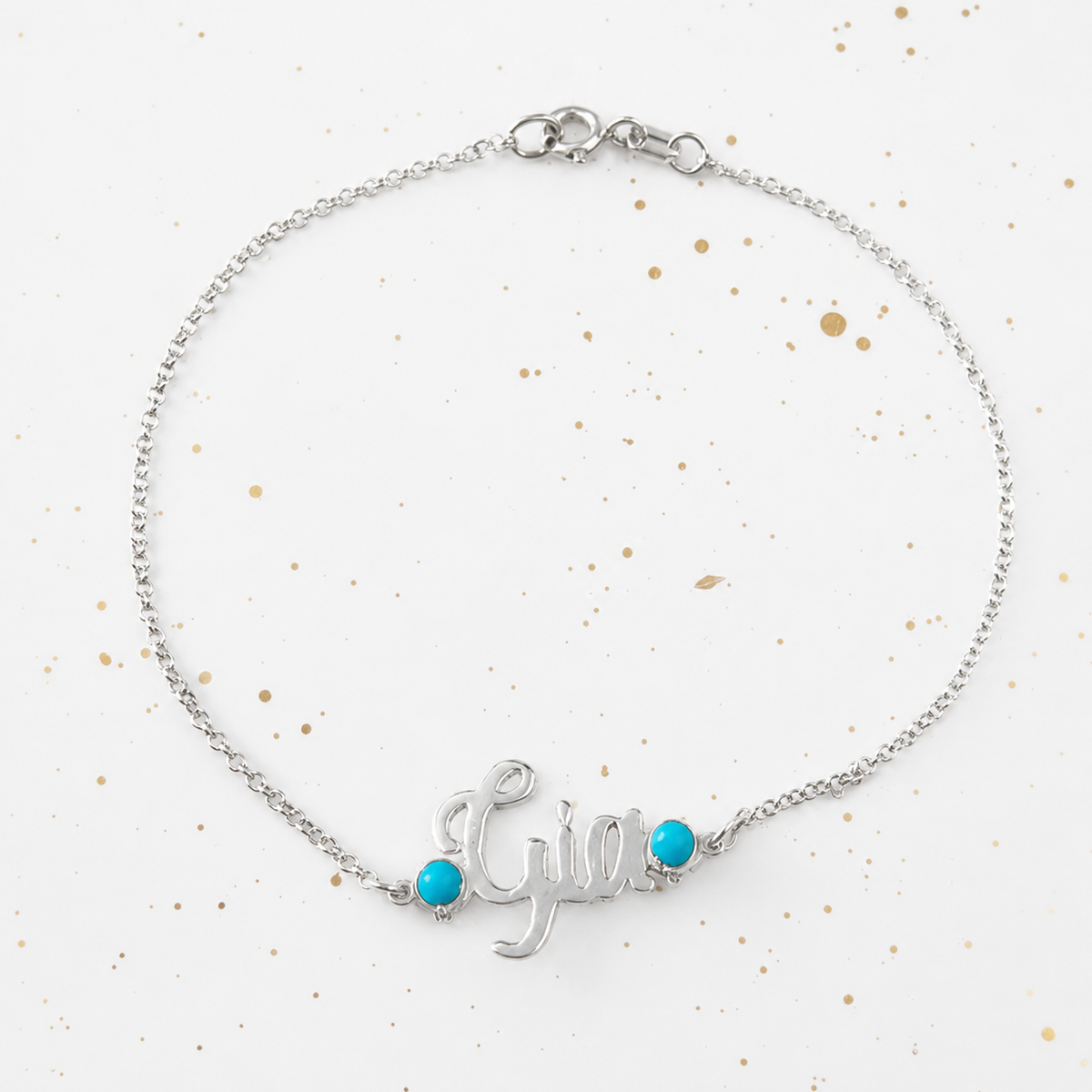 Name and Turquoise Bracelet