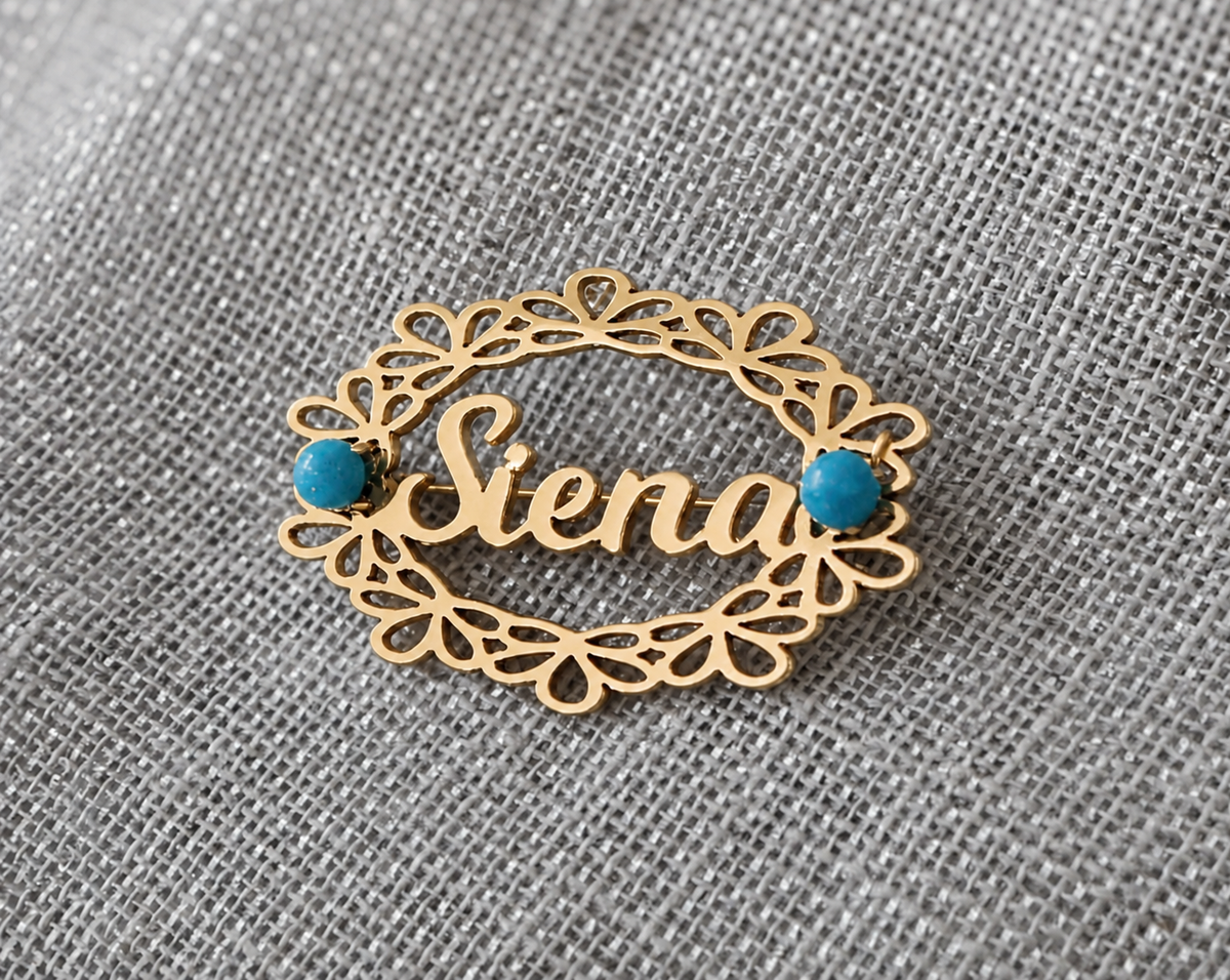 Lyanne Baby pin with turquoise
