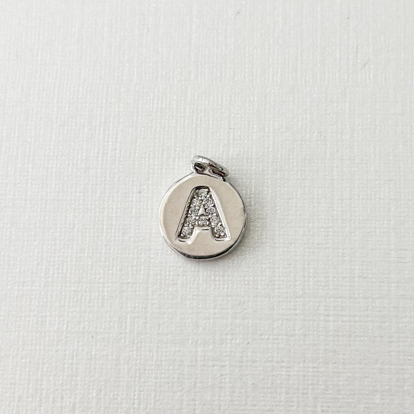 Initial medal charms for baby pins
