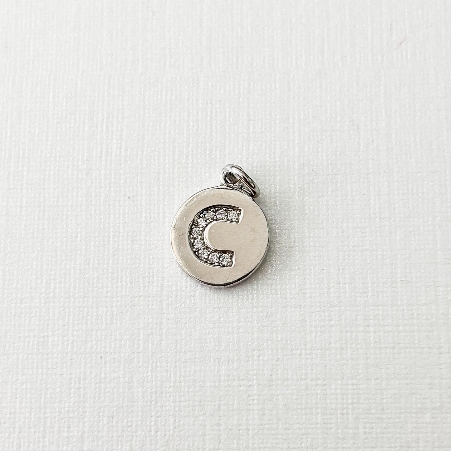 Initial medal charms for baby pins