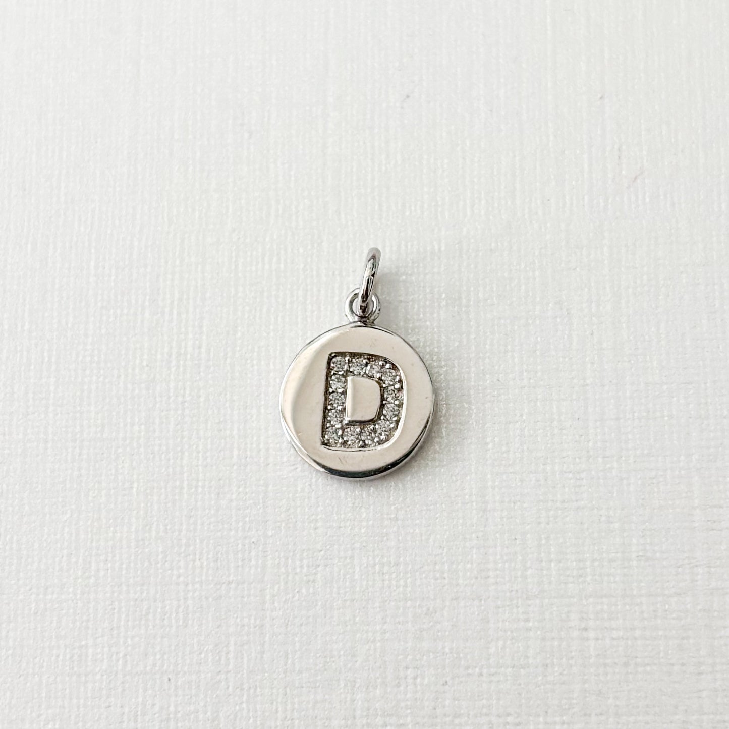 Initial medal charms for baby pins
