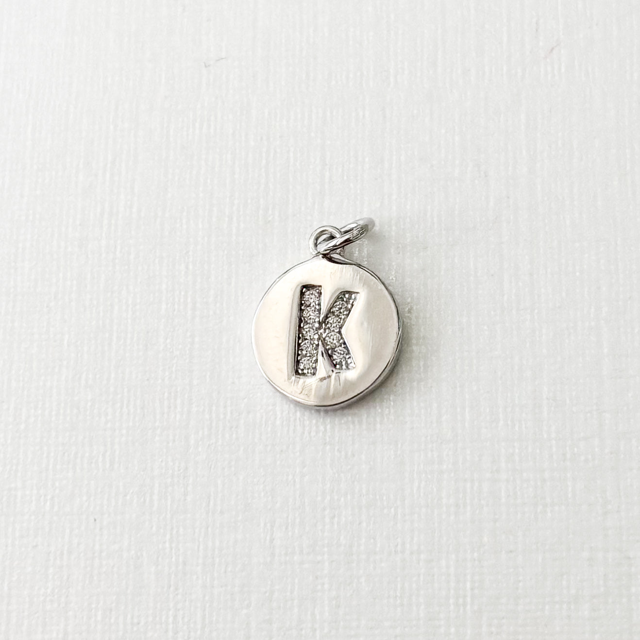 Initial medal charms for baby pins