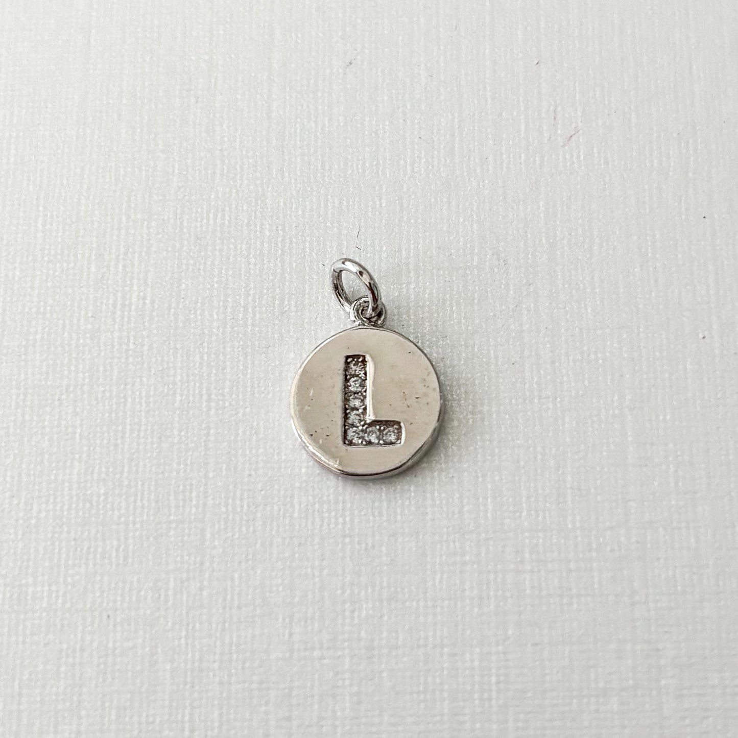 Initial medal charms for baby pins