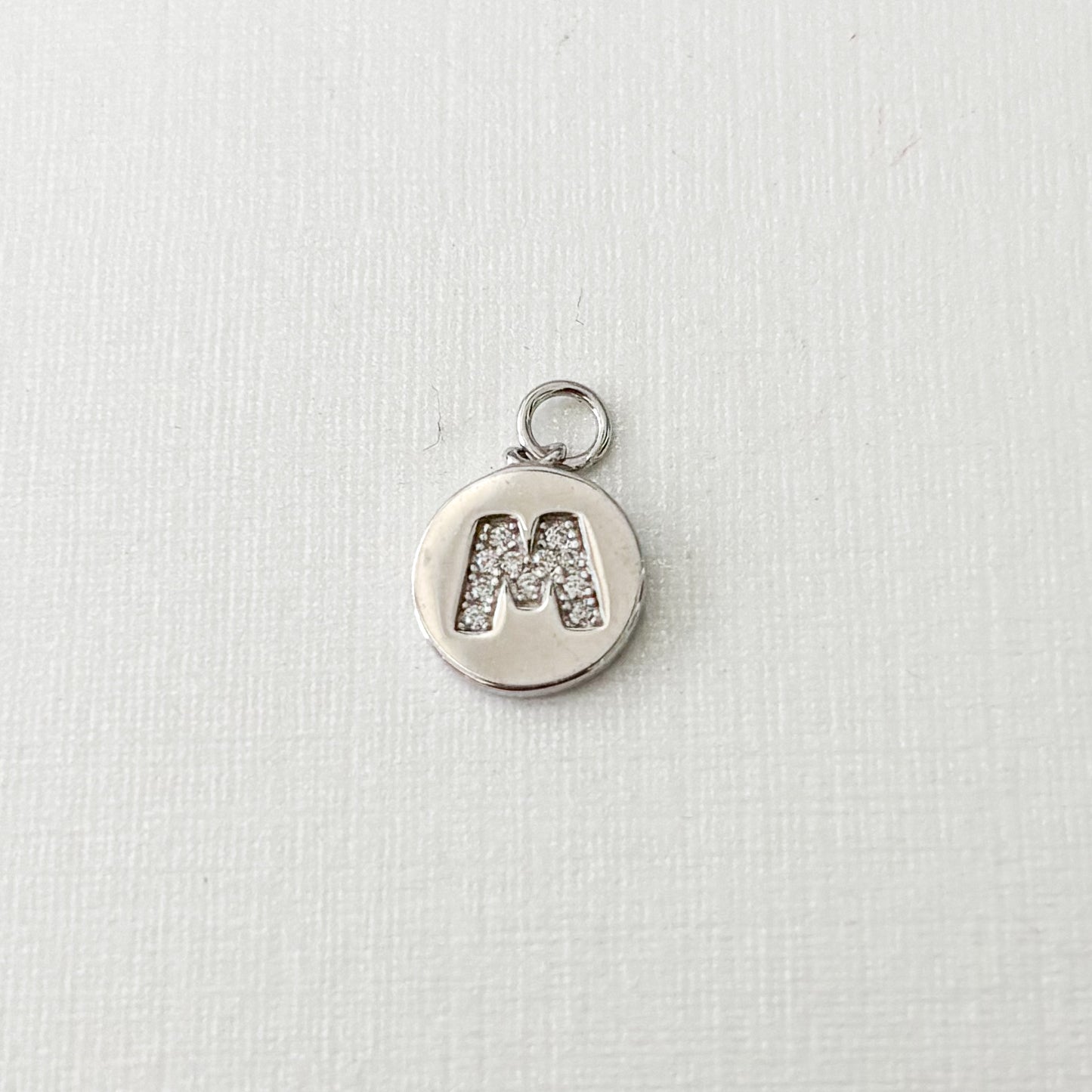 Initial medal charms for baby pins