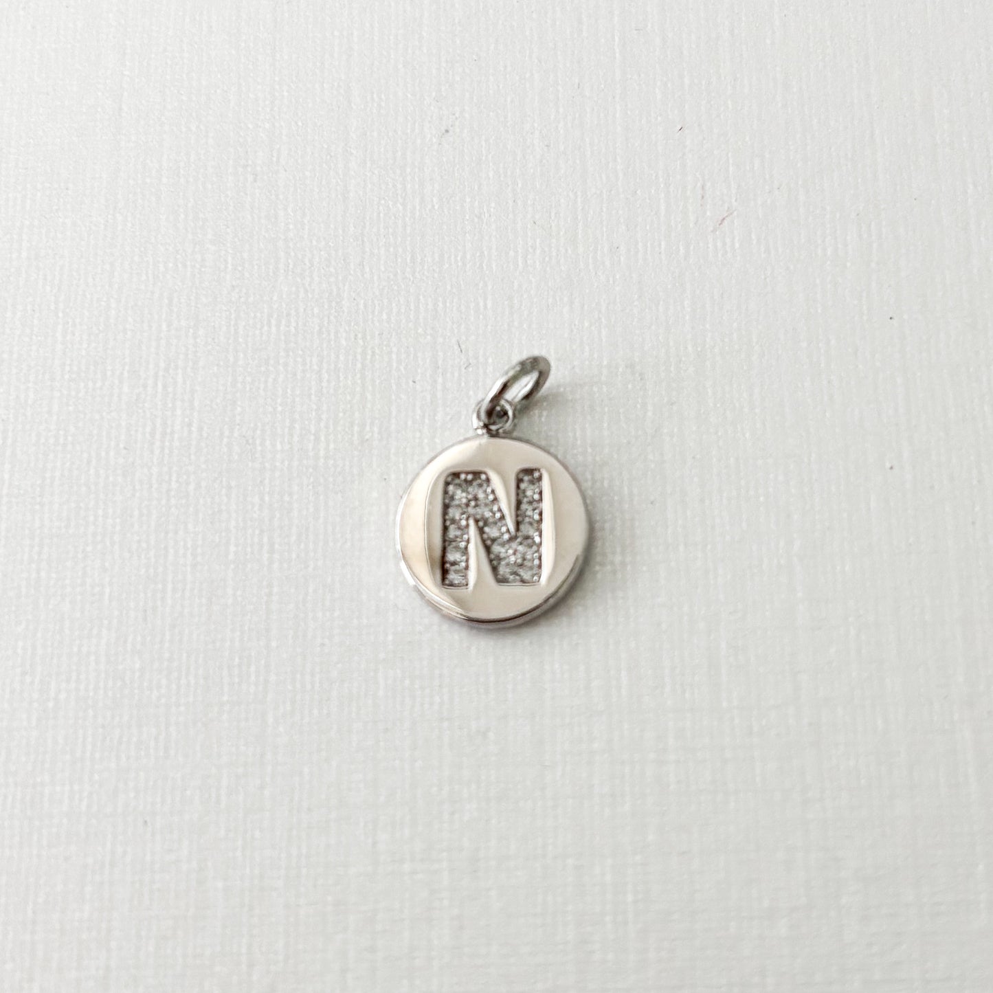 Initial medal charms for baby pins