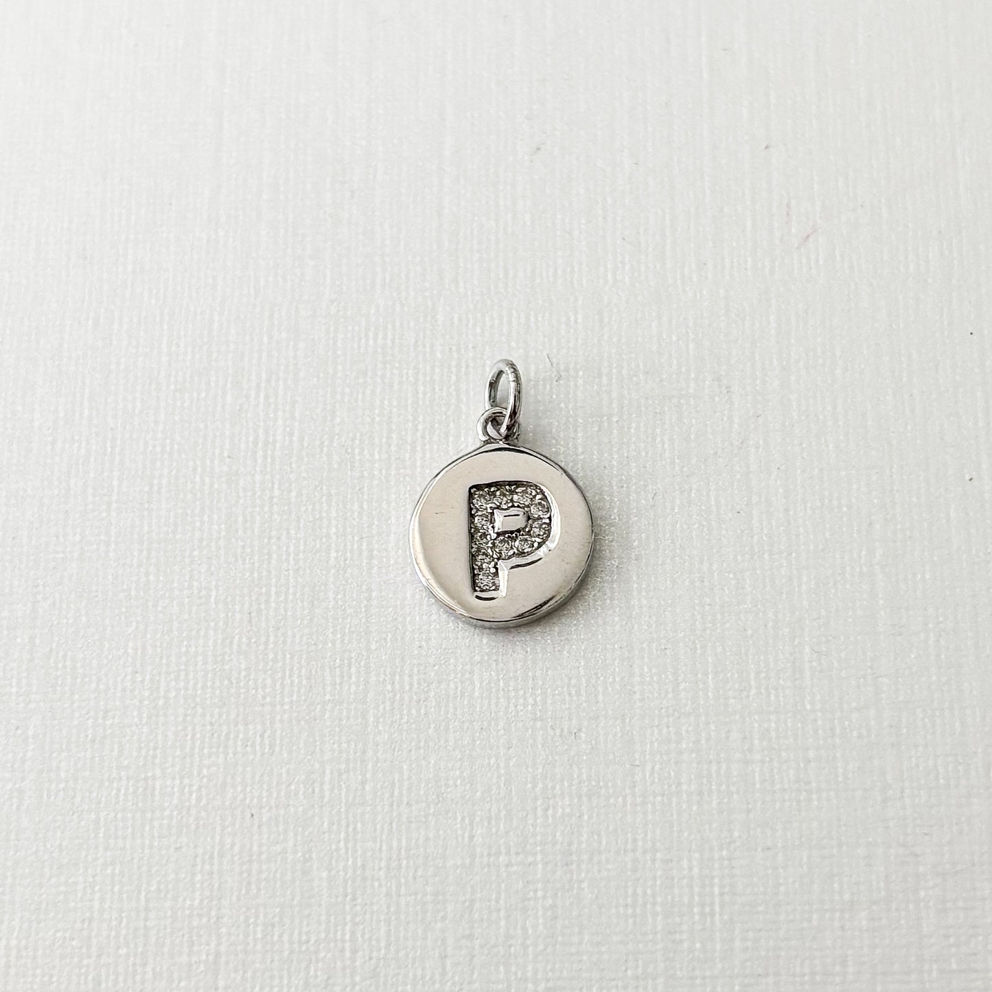 Initial medal charms for baby pins