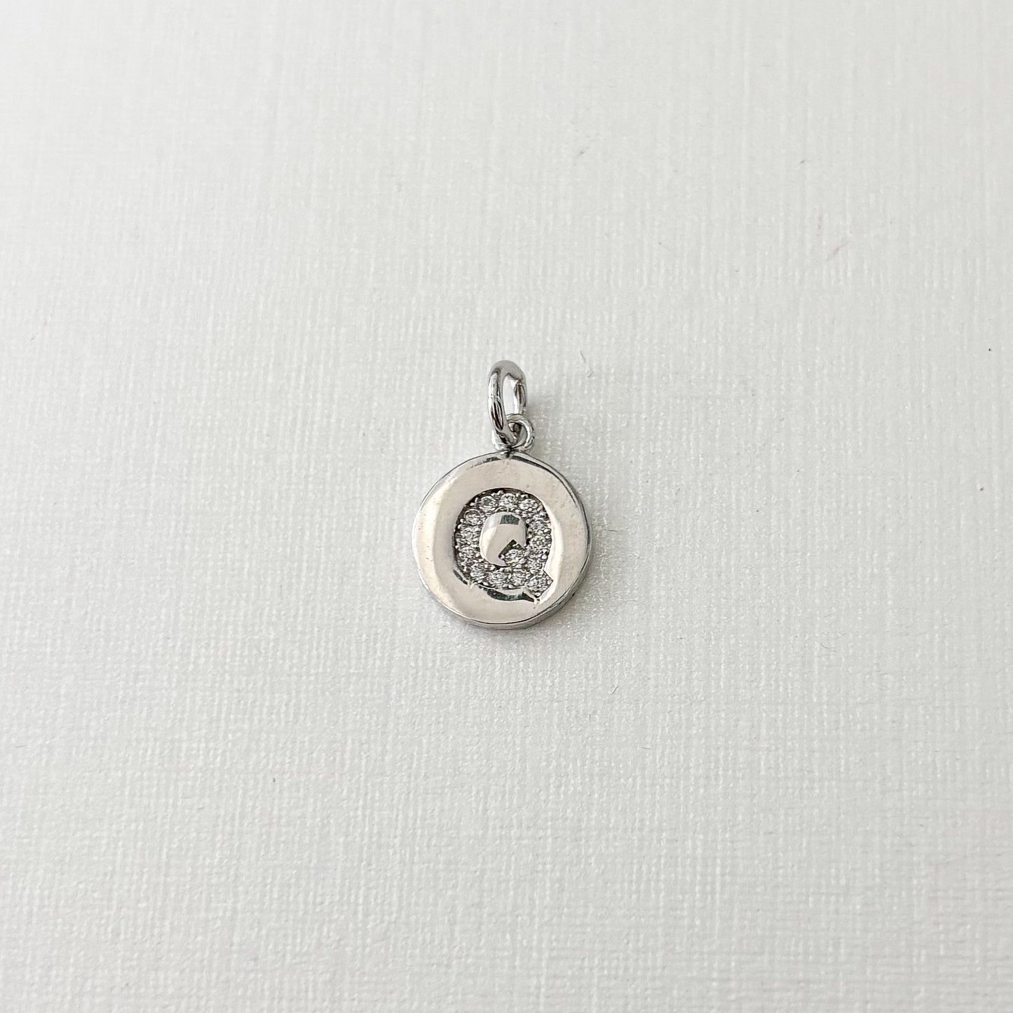 Initial medal charms for baby pins