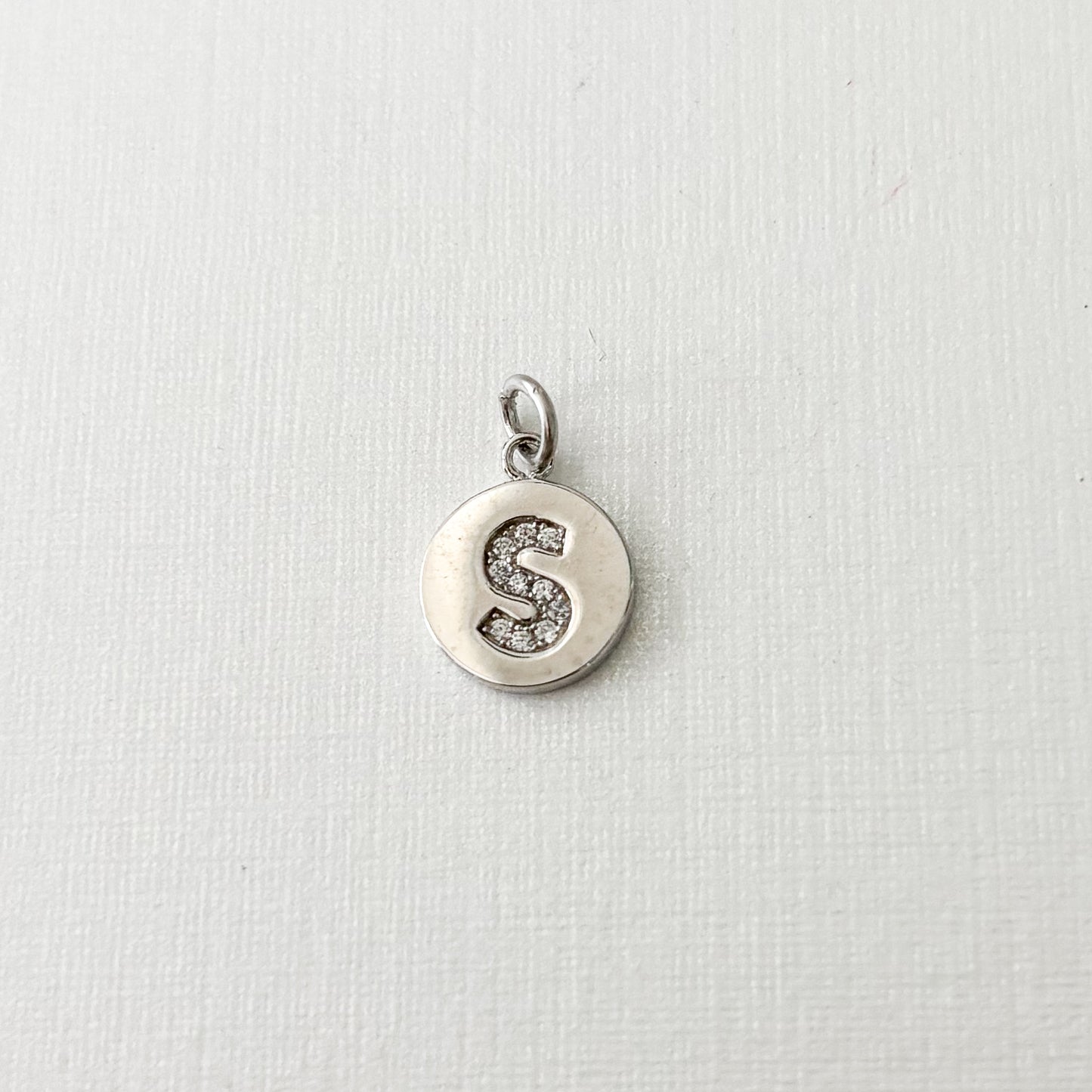 Initial medal charms for baby pins