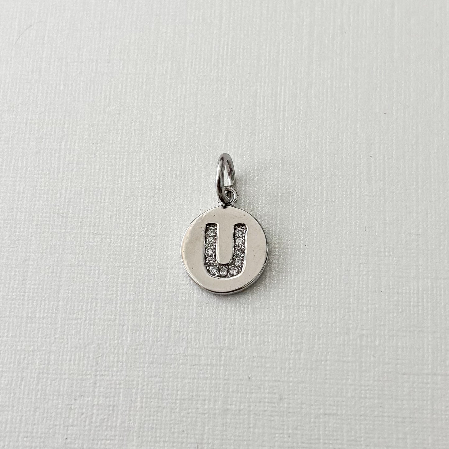 Initial medal charms for baby pins