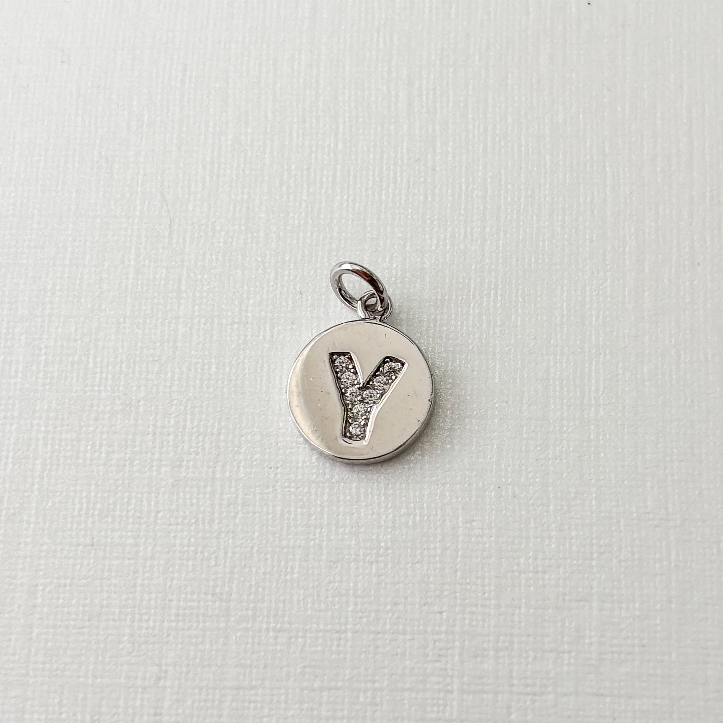 Initial medal charms for baby pins