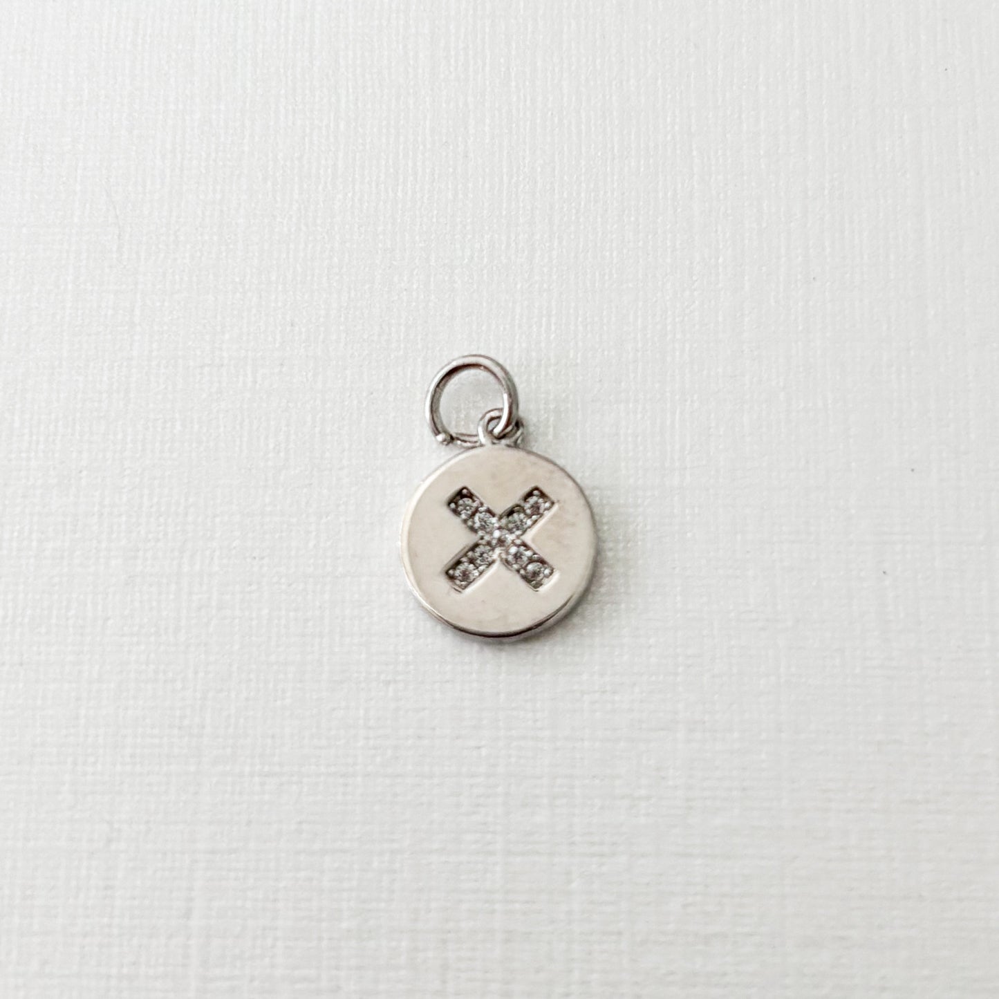 Initial medal charms for baby pins