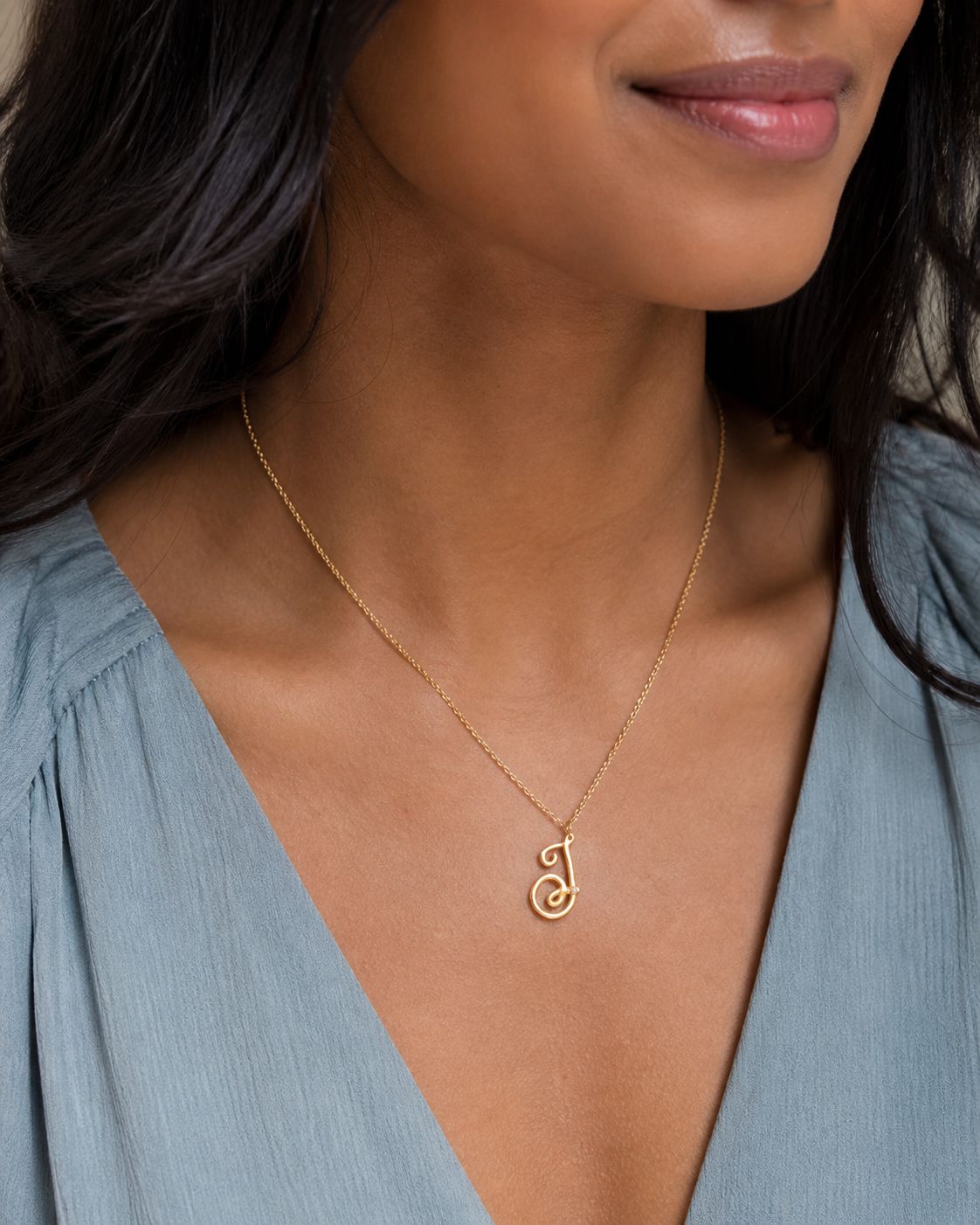 Initial and zirconia Necklace