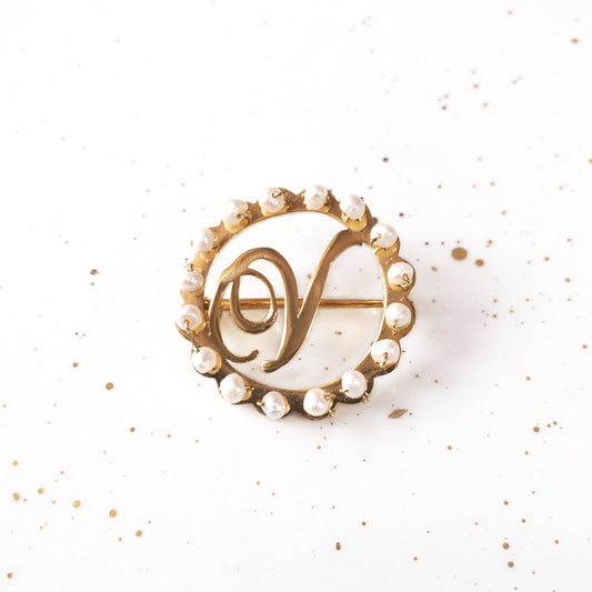 Initial and Pearl Pin