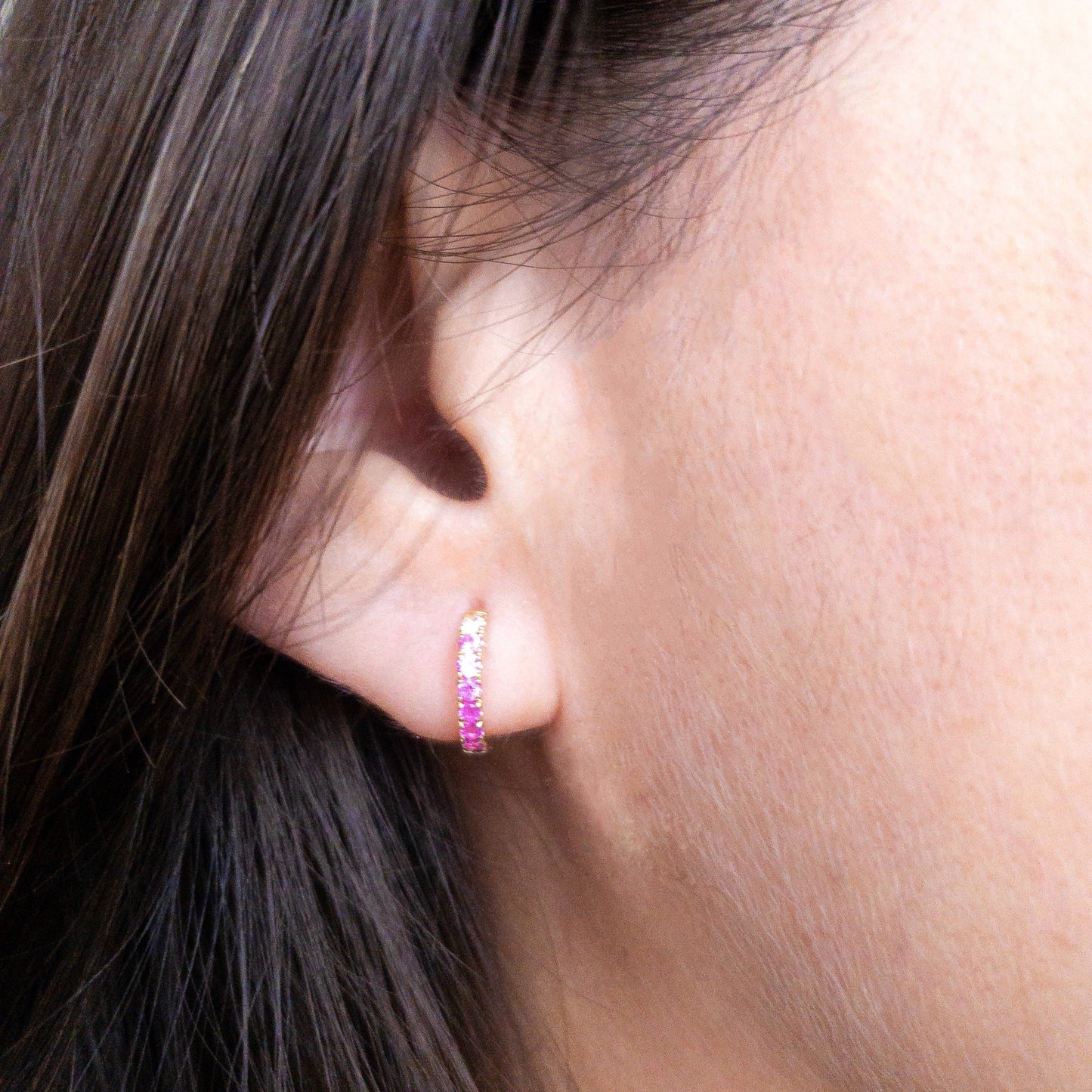 Sapphire Mini Hoop Earrings