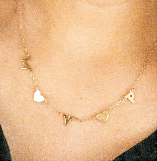 5 Charm Gold Necklace